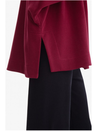 B306 Laisvo stiliaus megztinis - bordo