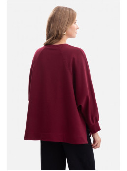 B306 Laisvo stiliaus megztinis - bordo