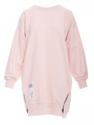 M676 Pullover tunic with zippers - candy pink