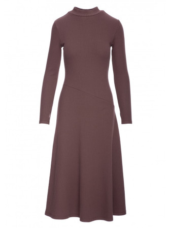 B299 Midi suknelė su asimetrišku liemeniu - ruda