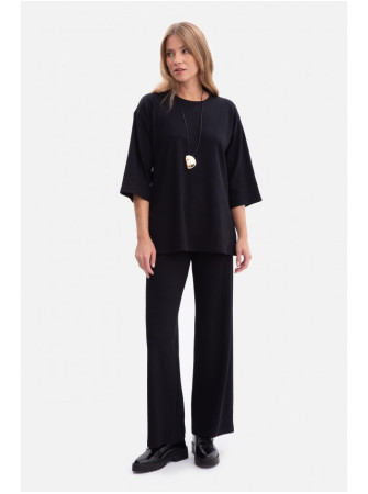 B300 Ribinio mezgimo kelnės - juoda