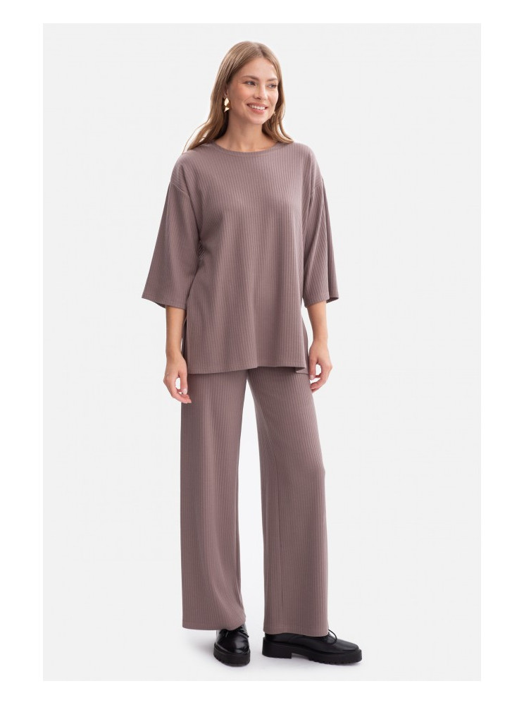 B300 Ryto rašto trikotažinės kelnės - cocoa