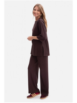 B301 Riešutinės tekstūros palaidinė - dark chocolate