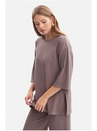 B301 Riešutinės spalvos ribotas megztinis - cocoa