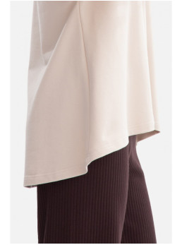 B304 Megztinis su V formos iškirpte - smėlio