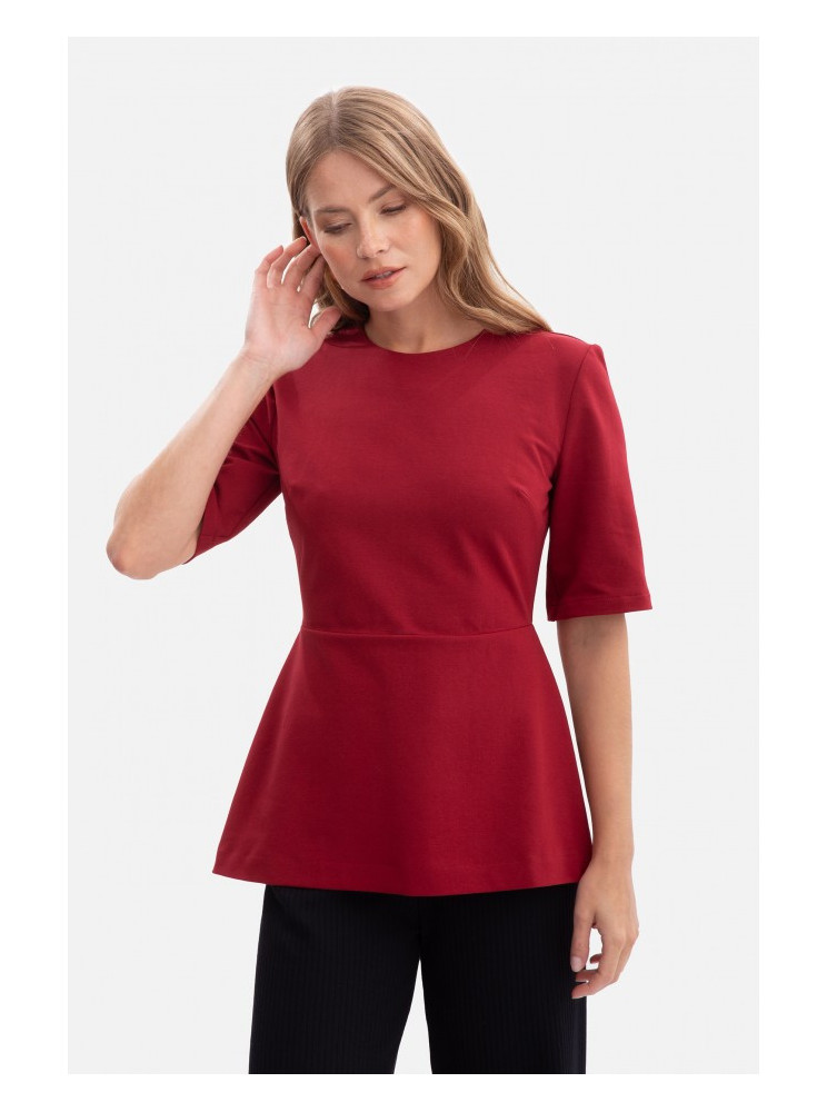 B305 Megzta palaidinė su baskute - kaštoninė