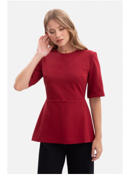 B305 Megzta palaidinė su baskute - kaštoninė