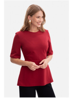 B305 Megzta palaidinė su baskute - kaštoninė