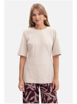 B305 Megzta palaidinė su baskute - smėlio