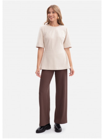 B305 Megzta baskinė palaidinė - smėlio