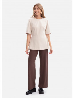 B305 Megzta baskinė palaidinė - smėlio