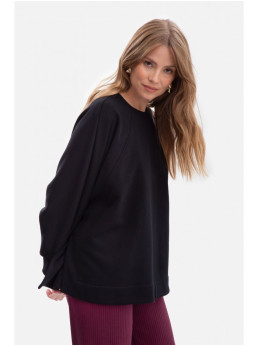 B306 Megztinis laisvo stiliaus - juoda