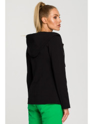 M691 Hooded blazer with single button - black