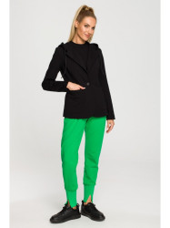 M691 Hooded blazer with single button - black