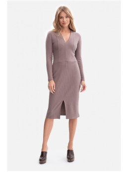 B307 Ribotu raštu megzta pieštuko formos suknelė - cococa