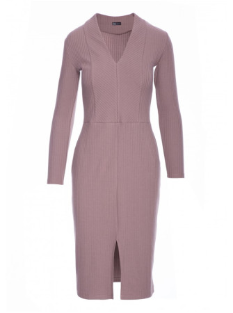 B307 Ribotu raštu megzta pieštuko silueto suknelė - cococa