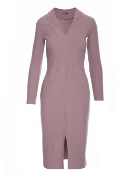 B307 Ribotu raštu megzta pieštuko silueto suknelė - cococa