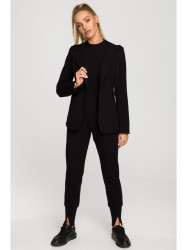 M691 Hooded blazer with single button - black