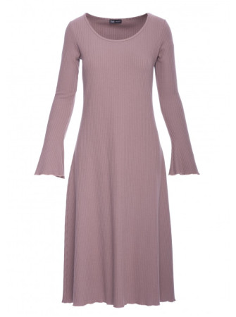 B308 Midi ilgio suknelė iš rib audinio - cocoa