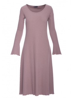 B308 Midi ilgio suknelė iš rib audinio - cocoa