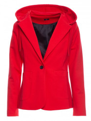 M691 Hooded blazer with single button - red