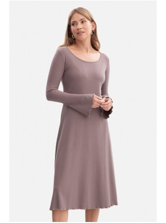 B308 Prigludusi megzta midi suknelė - cocoa