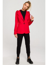 M691 Hooded blazer with single button - red