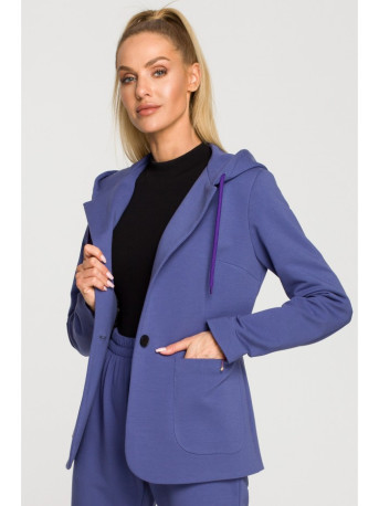 M691 Hooded blazer with single button - indigo