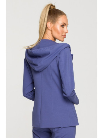 M691 Hooded blazer with single button - indigo