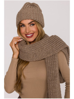 M896 Riešutinės faktūros šalikas - smėlio