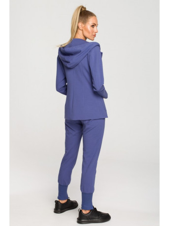 M691 Hooded blazer with single button - indigo