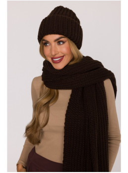 M896 Riešutinės faktūros šalikas - ruda