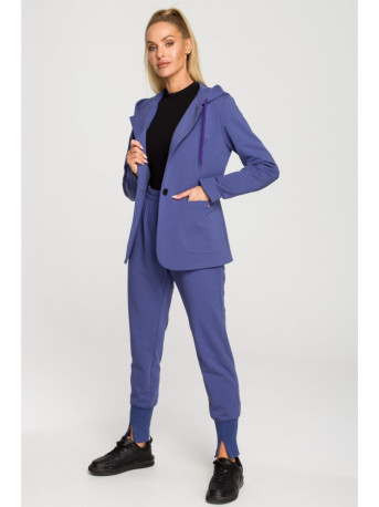M691 Hooded blazer with single button - indigo
