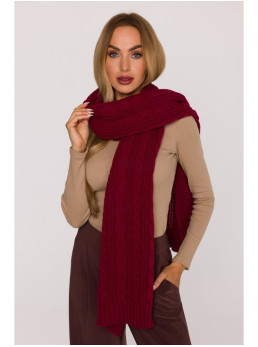 M898 Raštuotas bordo spalvos šalikas - kaštoninė