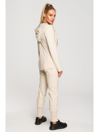 M691 Hooded blazer with single button - sandy