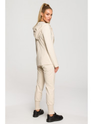 M691 Hooded blazer with single button - sandy