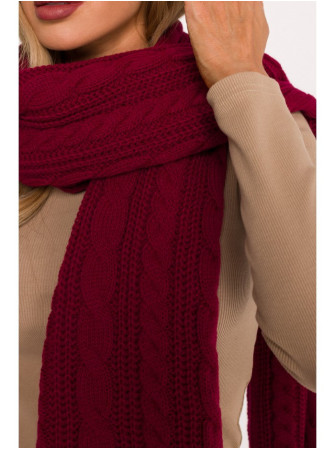 M898 Burgundiškas pynių rašto šalikas - kaštoninė