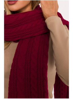 M898 Burgundiškas pynių rašto šalikas - kaštoninė