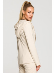 M691 Hooded blazer with single button - sandy