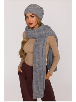 M898 Pintas šalikas su raštais - pilka