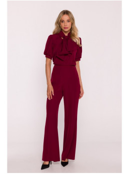 S421 Kombinezonas su surišamu kaspinėliu - kaštoninė