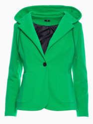M691 Hooded blazer with single button - green