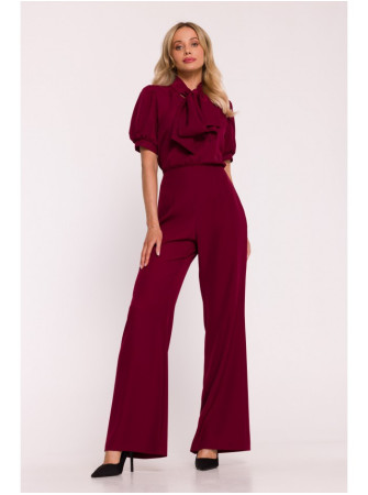 S421 Kombinezonas su surišamu kaspinėliu - kaštoninė