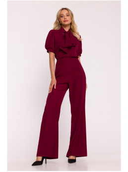 S421 Kombinezonas su surišamu kaspinėliu - kaštoninė