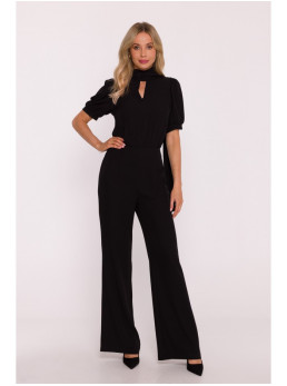 S421 Kombinezonas su raišteliu-kaspinu - juoda