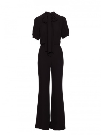 S421 Kombinezonas su raišteliu-kaspinu - juoda