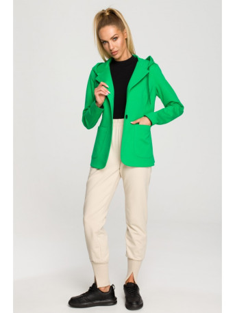 M691 Hooded blazer with single button - green