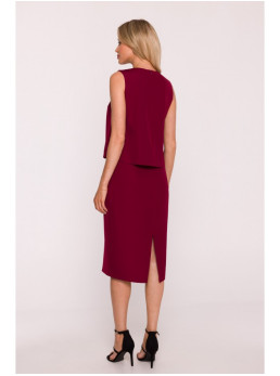 S422 Bateliai su nėrinių detale - kaštoninė