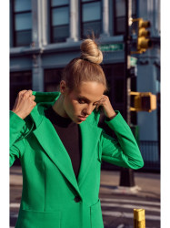 M691 Hooded blazer with single button - green