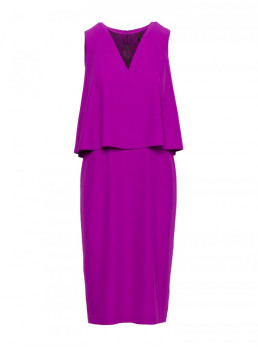 S422 Suknelė su nėrinių detale - levandų